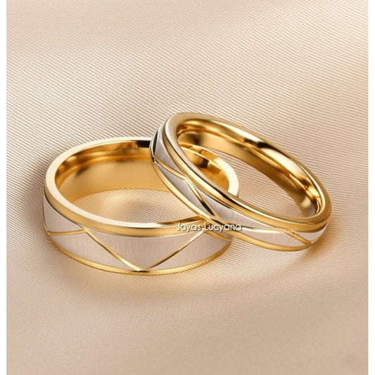 Juego de Aros de Matrimonio, Alianzas Pareja de Joyas Lucyana