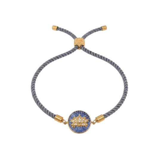 Pulsera para Mujer Hilo plata con dije Flor de Loto