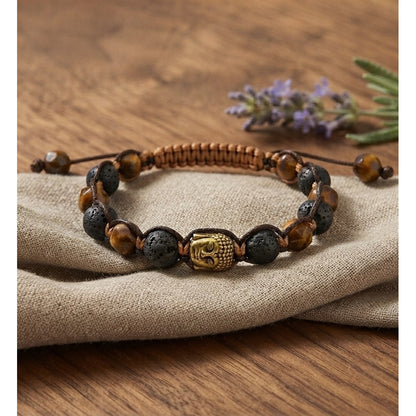 Pulsera Curativa Hombre Buda Piedras Naturales