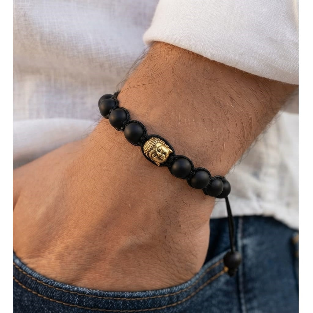 Pulsera para Hombre Buda Ónix : Escudo y Calma