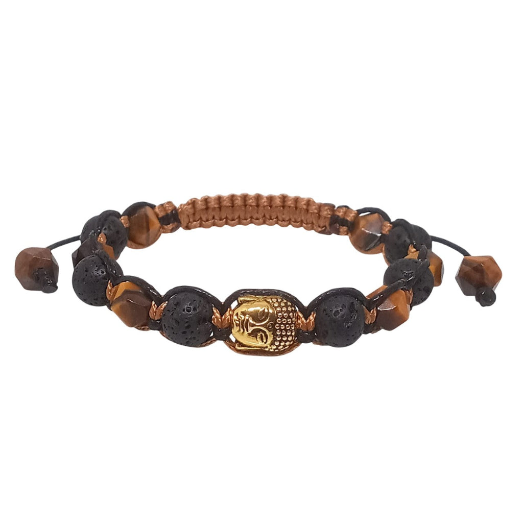 Pulsera Curativa Hombre Buda Piedras Naturales