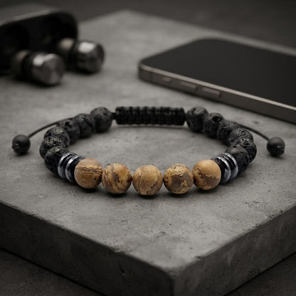 Pulsera para Hombre GeoAventura, Piedras Naturales