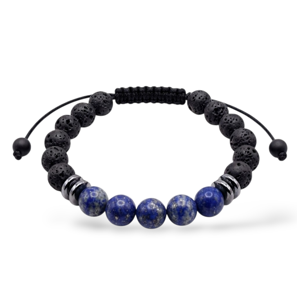 Pulsera para Hombre, Escudo Astral, Piedras Naturales