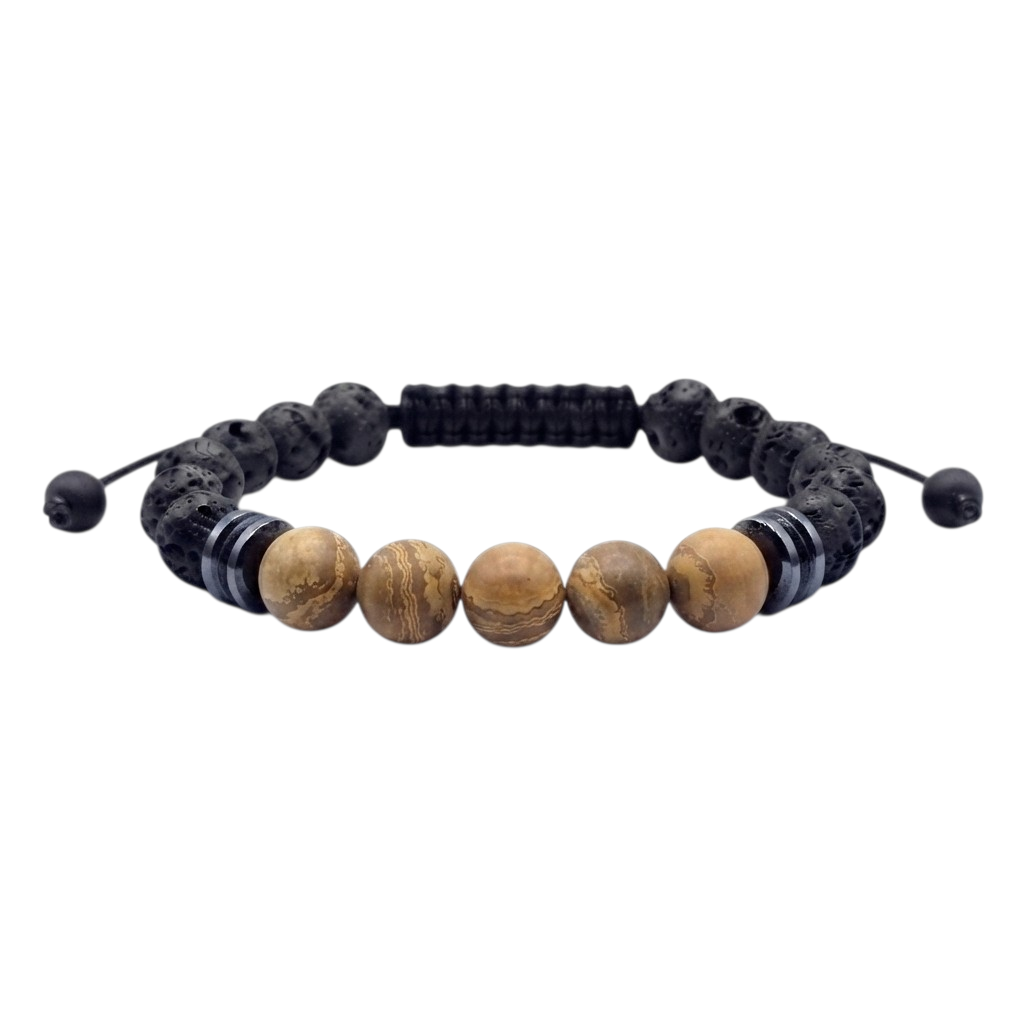 Pulsera para Hombre GeoAventura, Piedras Naturales