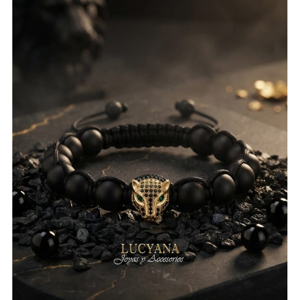 Pulsera para Hombre Leopardo y Ónix