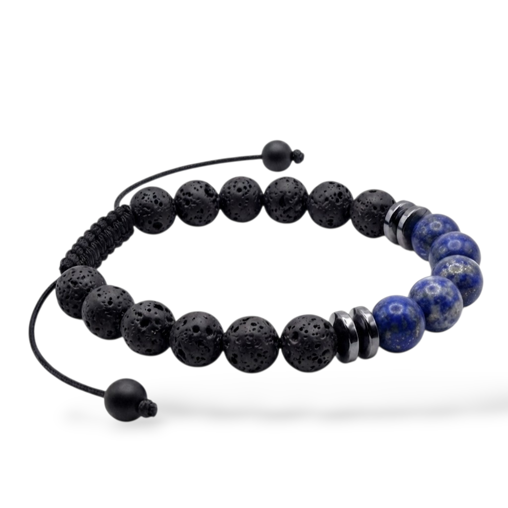 Pulsera para Hombre, Escudo Astral, Piedras Naturales