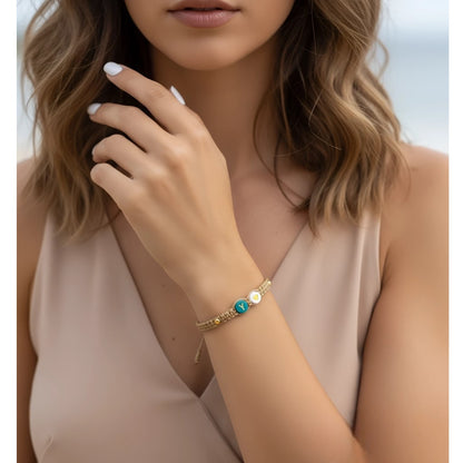 Pulsera para Mujer de Hilo, Letra Inicial Y, con Corazón