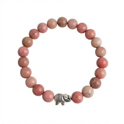 Pulsera para Mujer Elefante y Cuarzo Rodonita