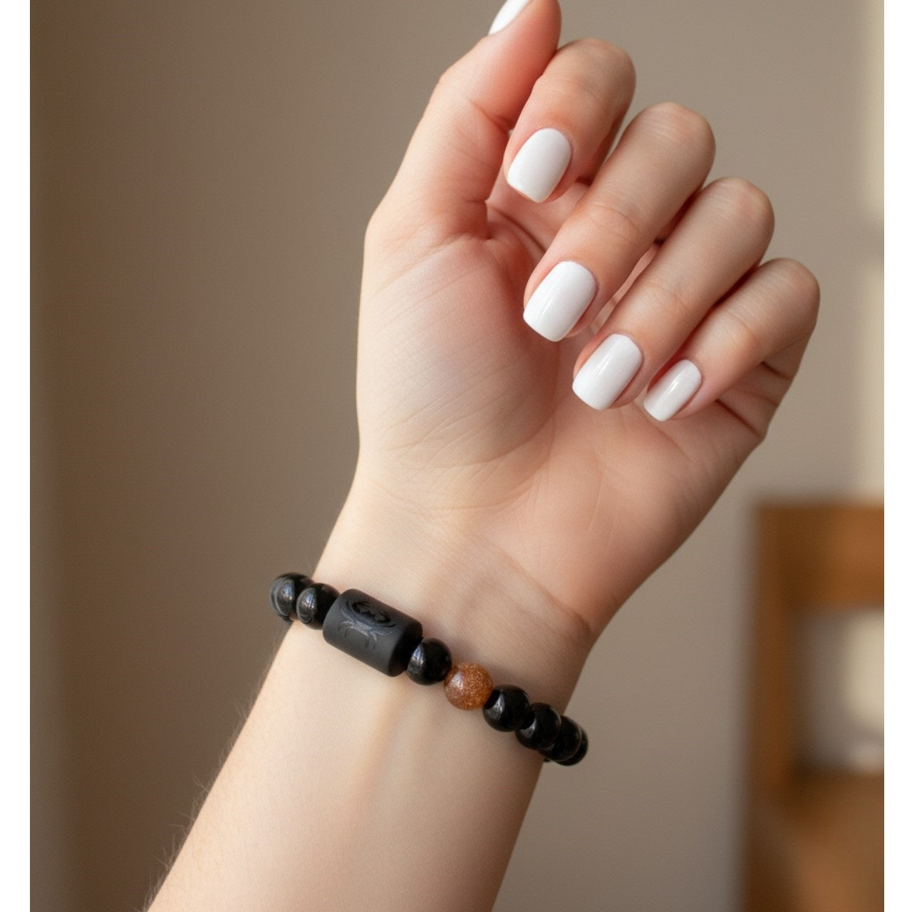 Pulsera Mujer Zodiaco Cáncer Cuarzo Ágata y Arenisca