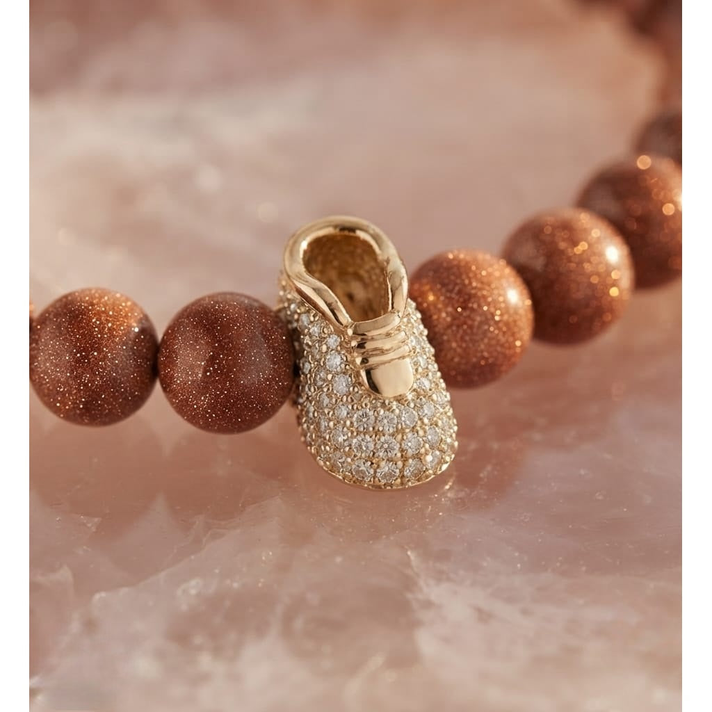 Pulsera Mujer Dije Zapato Cuarzo Arenisca