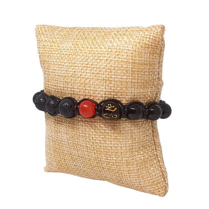 Pulsera de la Suerte Hombre Om Mani Padme Hum y Piedras Naturales