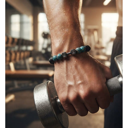 Pulsera Hombre Mancuerna con Piedras Naturales