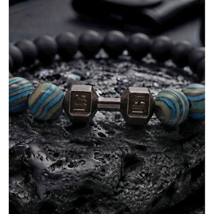 Pulsera Hombre Mancuerna con Piedras Naturales