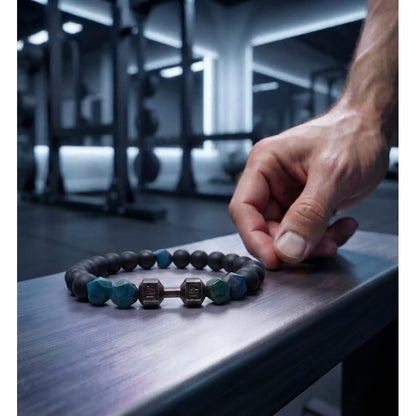 Pulsera para Hombre Mancuerna de Onix Ojo Tigre azul