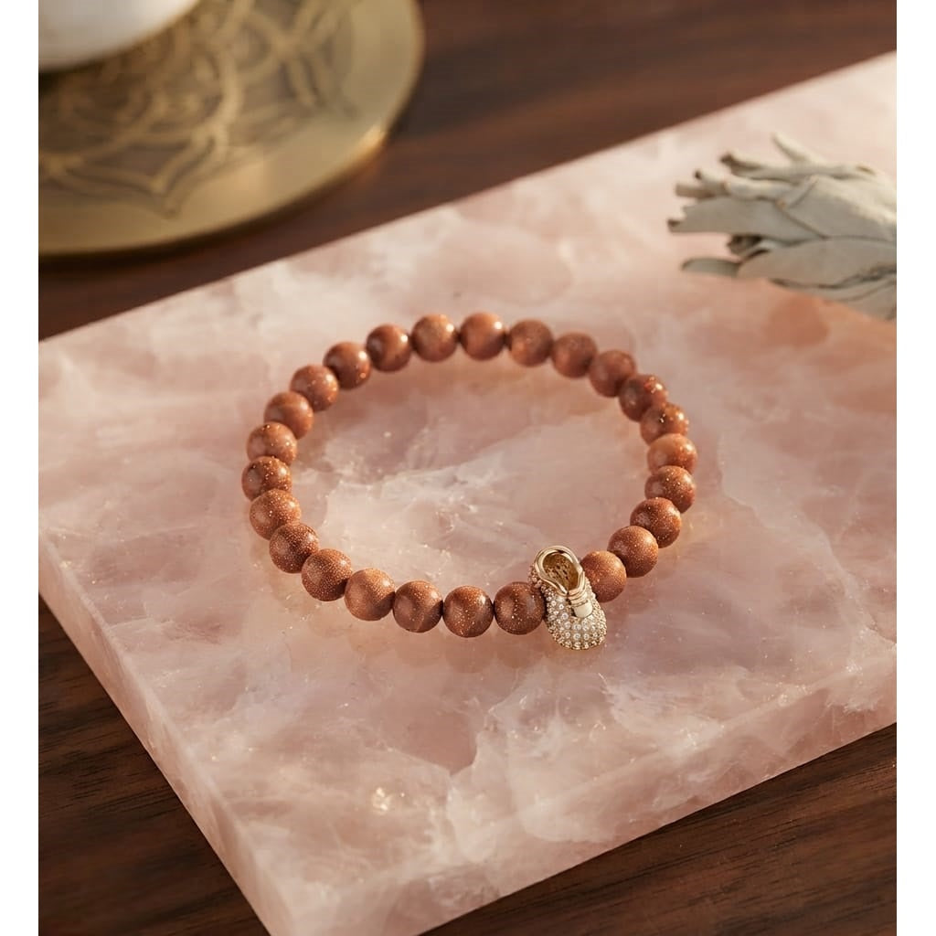 Pulsera Mujer Dije Zapato Cuarzo Arenisca