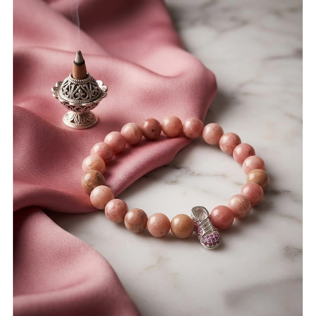 Pulsera para Mujer Dije Zapato Cuarzo Rodonita