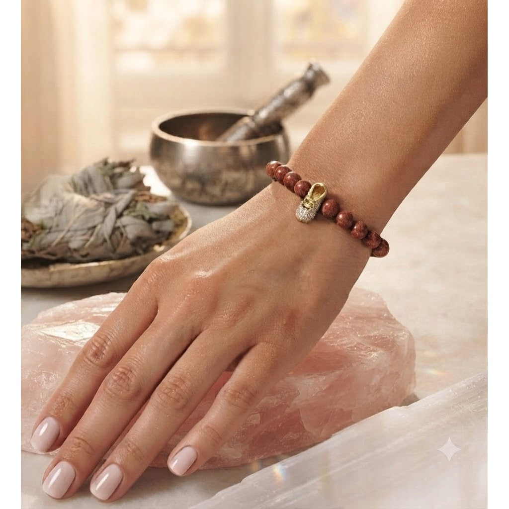 Pulsera Mujer Dije Zapato Cuarzo Arenisca