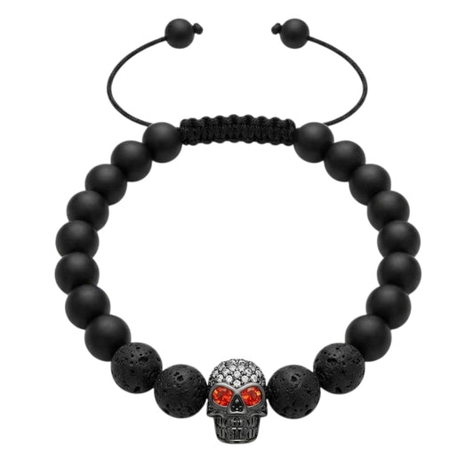 Pulsera para Hombre Calavera con Piedras Naturales