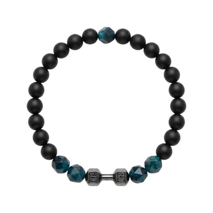 Pulsera para Hombre Mancuerna de Onix Ojo Tigre azul