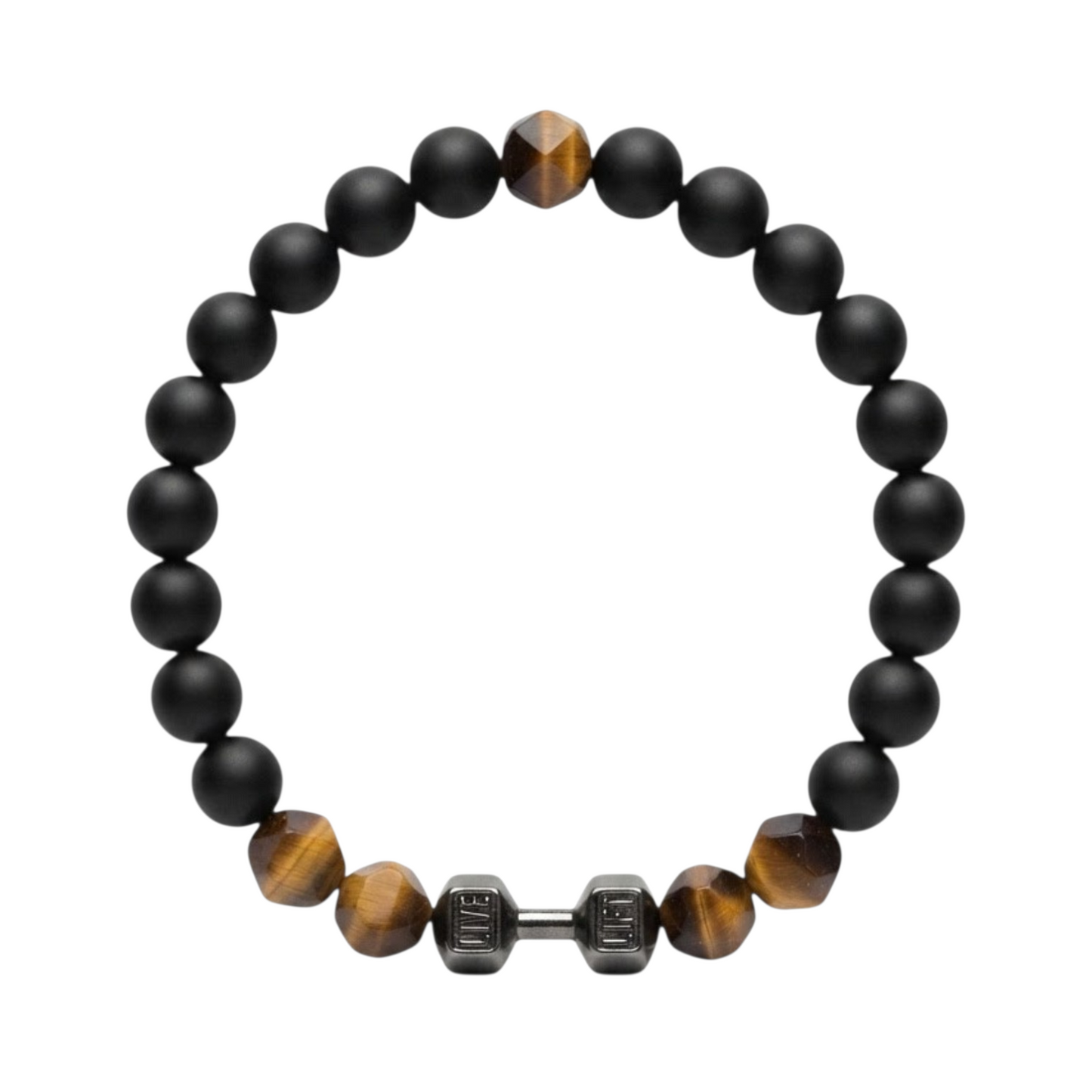 Pulsera para Hombre Mancuerna de Onix Ojo Tigre marrón