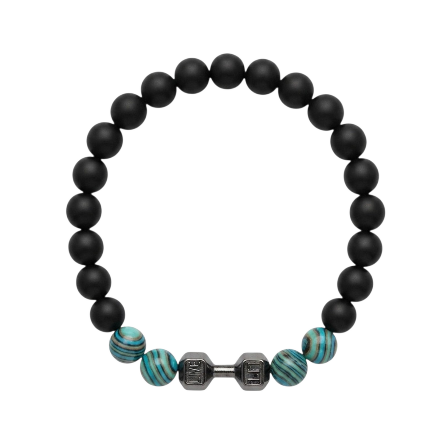 Pulsera Hombre Mancuerna con Piedras Naturales
