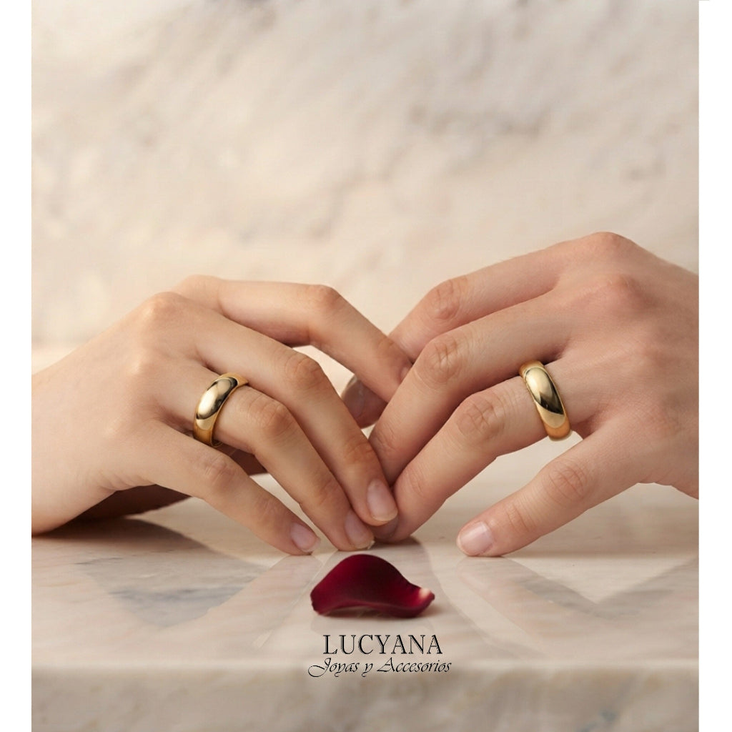 Aros de Matrimonio Pareja Dorado de Joyas Lucyana
