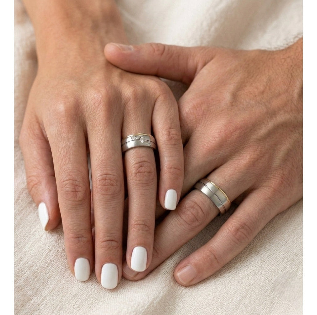 Aros Alianzas Matrimonio Parejas Amor Eterno Plateado de Joyas Lucyana