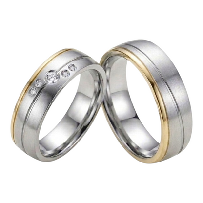 Aros Alianzas Matrimonio Parejas Amor Eterno Plateado de Joyas Lucyana