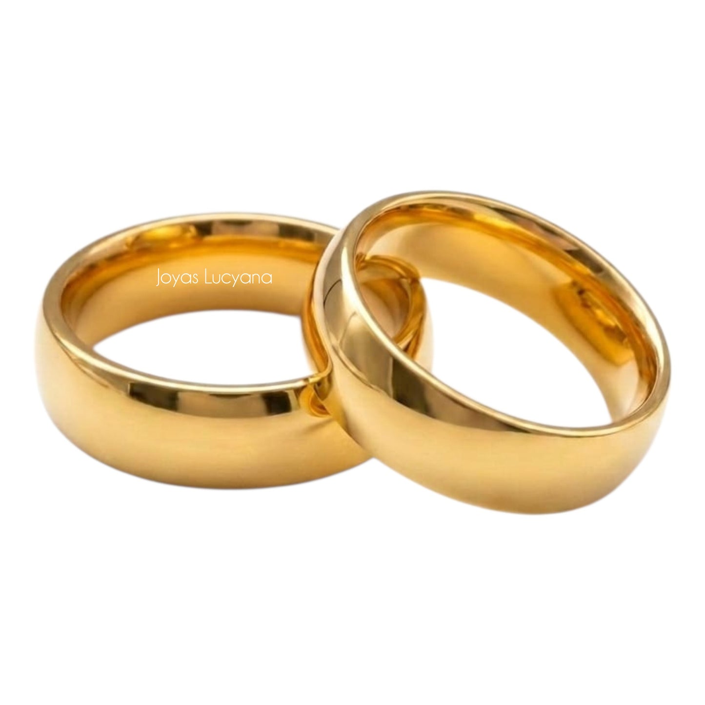 Aros de Matrimonio Pareja Dorado de Joyas Lucyana
